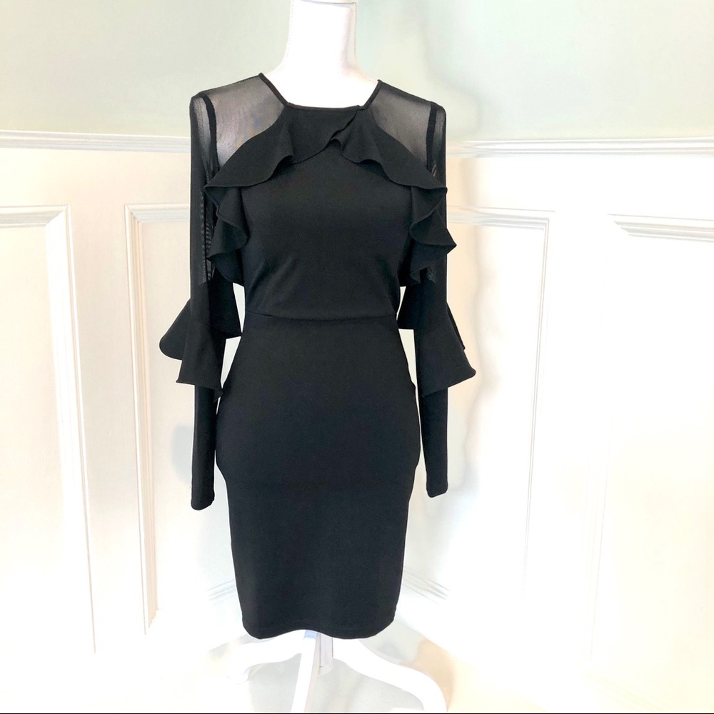 Fashion Nova Sz XS Black Bodycon Dress